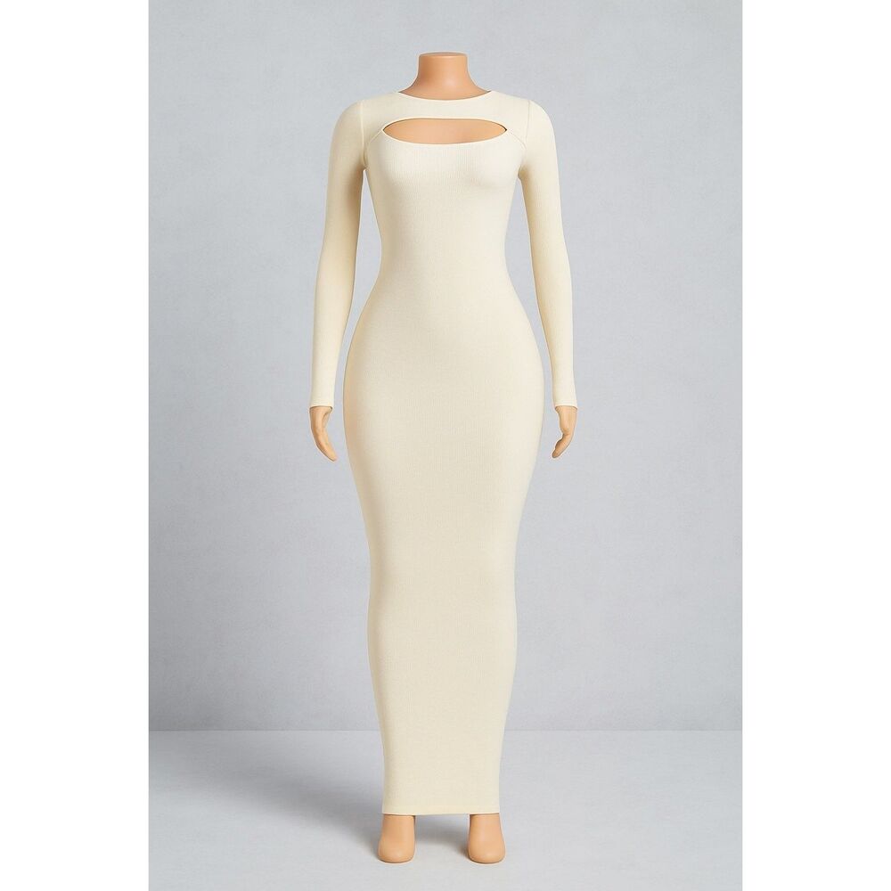 Matte Collection Cream Cut-Out Maxi Dress – Size XL